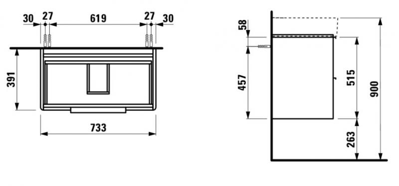 Laufen Base underskab 75 - Mat hvid