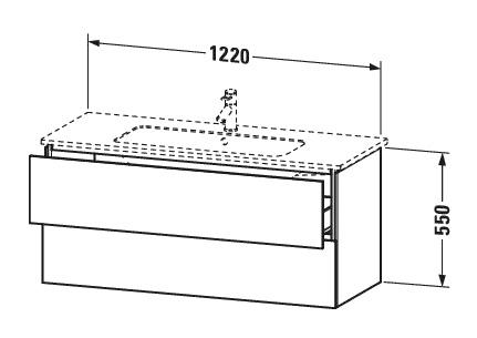 Duravit L-Cube 120 underskab m/2 skuffer - Hvid mat