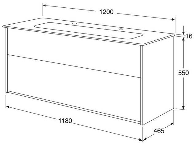 Gustavsberg Artic 120 m&oslash;bels&aelig;t m/sort dobbeltvask - Fersken