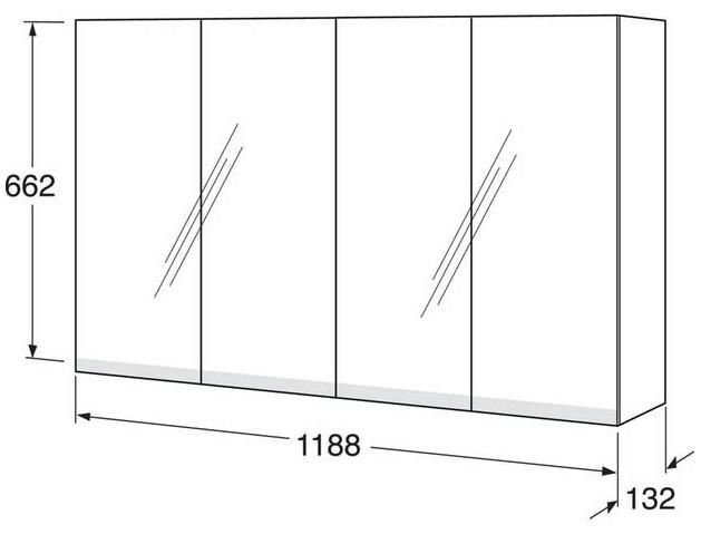 Gustavsberg spejlskab Artic 120 - Fersken