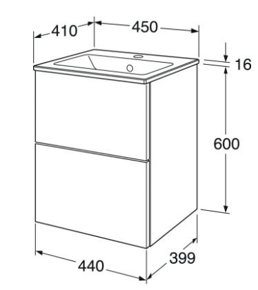 Gustavsberg Graphic Base 45 møbelpakke - Hvid