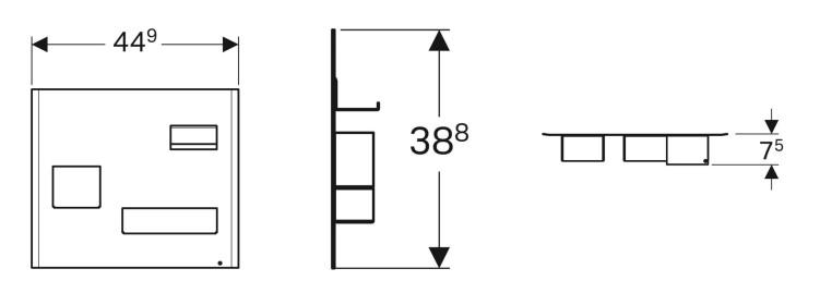 Geberit magnettavle 45x39cm med opbevaringskasser, Matsort