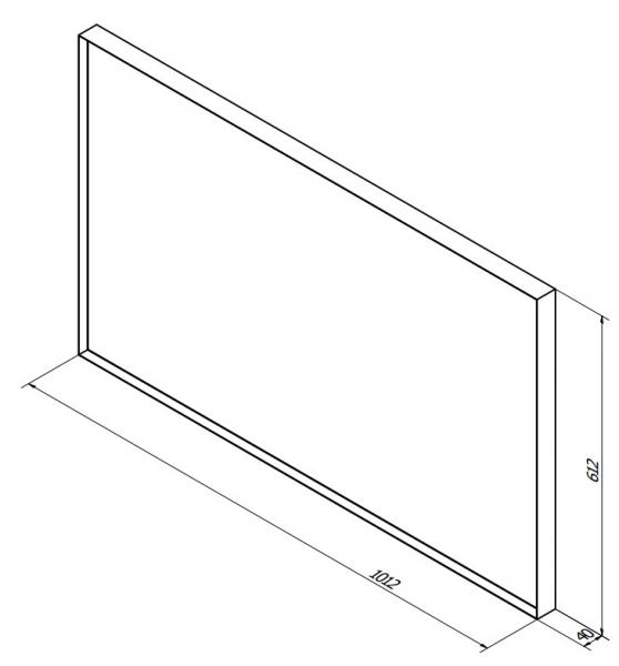 Sanibell Basicline spejl m/mat sort ramme - 100 cm