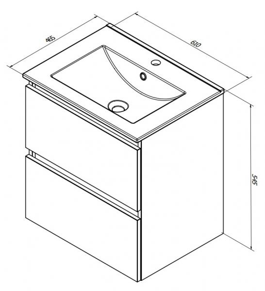 Sanibell Online 60 møbelpakke - Mat sort - Flatpack