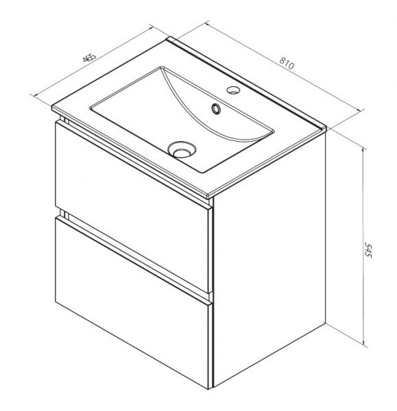 Sanibell Online 80 møbelpakke  - Mat antracitgrå - Flatpack
