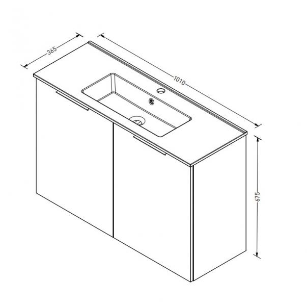 Sanibell Online 100 komplet mini badeværelsesmøbel - Flatpack - Mat sort