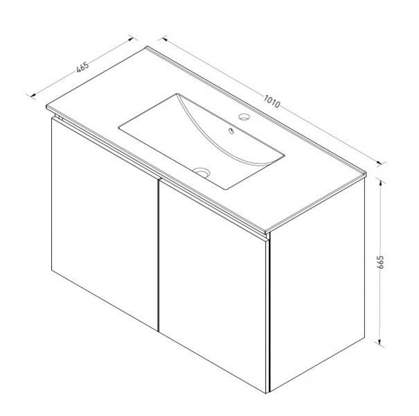 Sanibell Online 101 møbelsæt m/grebsfri låger - Mat sort - Flatpack