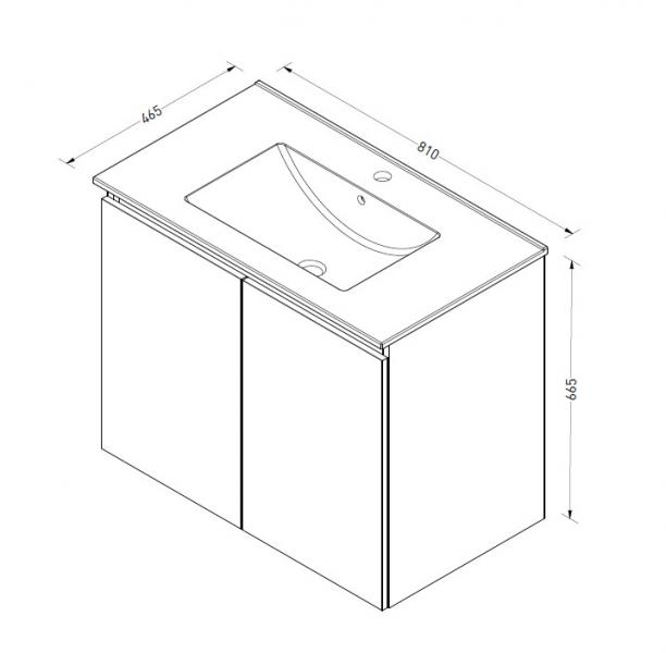 Sanibell Online 81 m&oslash;bels&aelig;t m/grebsfri l&aring;ger - Mat sort