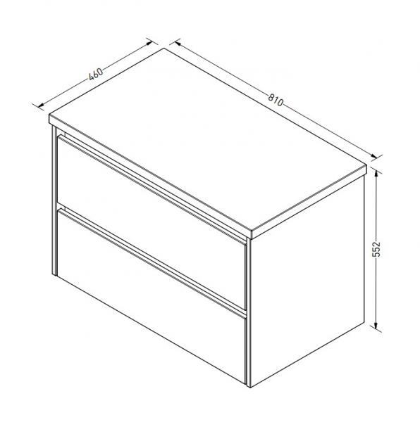 Sanibell Proline 81 underskab m/bordplade og skuffer - Sort eg Sanibell Proline 81 underskab m/bordplade og skuffer - Sort eg