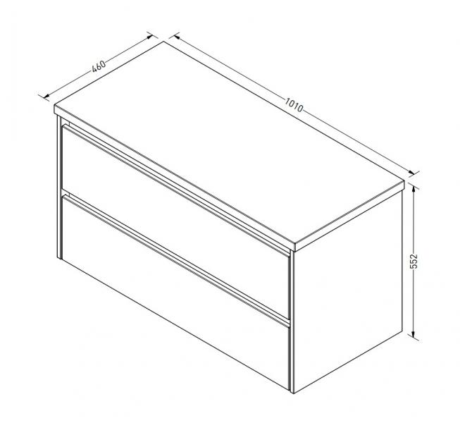 Sanibell Proline 101 underskab m/bordplade og skuffer - Sort eg