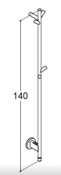 Dansani Hydra håndklædetørrer - 7,5x140 cm - Mat sort