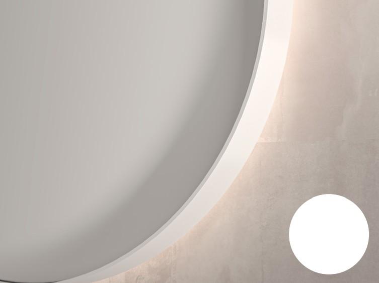 Sanibell Ink SP15 rundt spejl m/ramme Ø120 - Mat hvid Sanibell Ink SP15 rundt spejl m/ramme Ø120 - Mat hvid