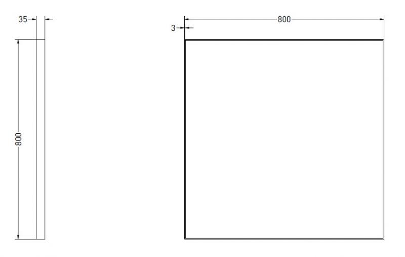 Sanibell Ink SP18 vendbart spejl m/ramme - Mat sort - 80 x 80 cm