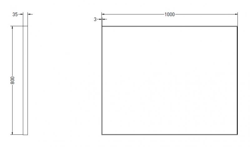 Sanibell Ink SP18 vendbart spejl m/ramme - Mat sort - 100 x 80 cm