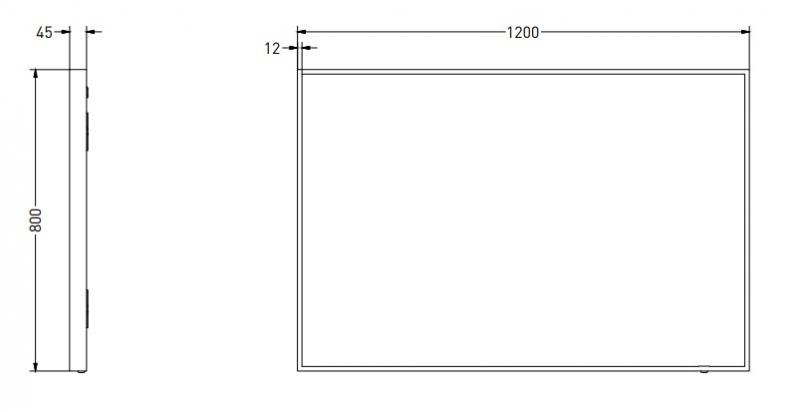 Sanibell Ink SP19 spejl m/lys, varme og sensor 120 x 80 cm - Mat sort
