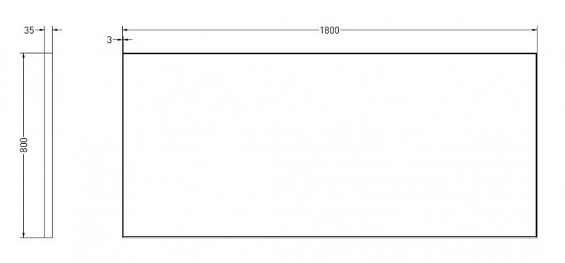 Sanibell Ink SP18 vendbart spejl m/ramme - Mat sort - 180 x 80 cm