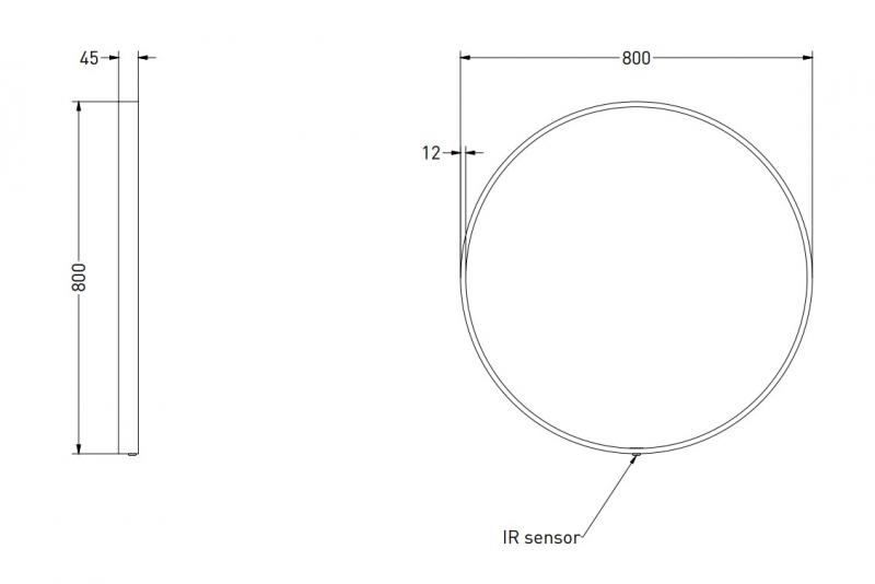 Sanibell Ink SP24 rundt spejl m/lys, varme og sensor &Oslash;80 - Mat hvid