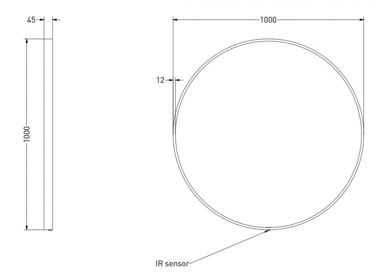 Sanibell Ink SP24 rundt spejl m/lys, varme og sensor &Oslash;100 - B&oslash;rstet mat guld