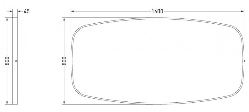 Sanibell Ink SP31 spejl m/lys, varme og sensor 160 x 80 cm - Mat hvid