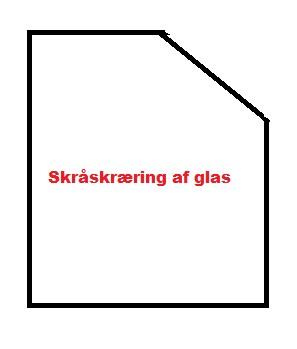 Tillægspris pr. glas for skråskæring