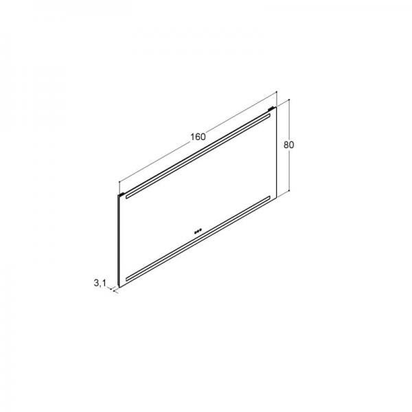 Dansani Level spejl m/LED og lysstyring - 160 cm