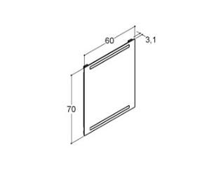 Dansani Level spejl m/LED og lysstyring - 60 cm