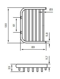 Outlet - Tapwell Ta 126 Sæbehylde - Matsort - 1 stk. tilbage