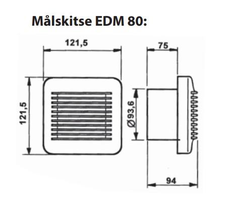 Thermex EDM 80 T badeværelsesventilator med timer, hvid