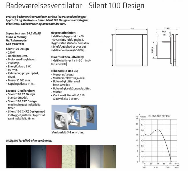 Thermex Silent 100 CHRZ - Design ventilator med fugtstyring og timer