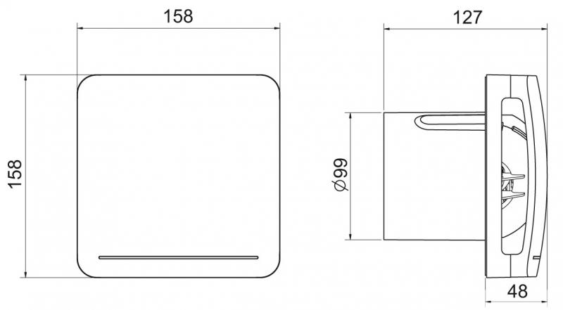 Thermex Ecoair Ventilator Standard Ø100 mm, Hvid