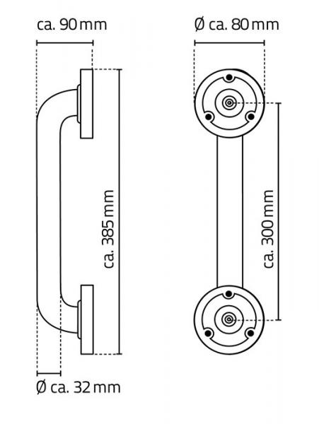Ridder Assistent badekarsgreb - 30 cm - Krom/børstet krom