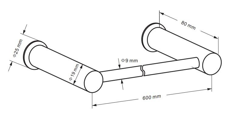 Cassøe håndklædestang 60 cm - Børstet messing