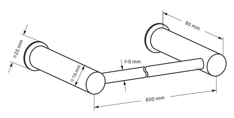 Cassøe håndklædestang 60 cm - Gunmetal