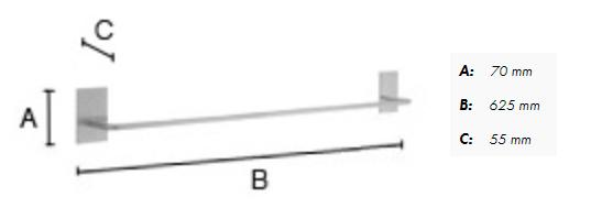 Beslagsboden enkel h&aring;ndkl&aelig;destang - Selvkl&aelig;bende - Rustfrit st&aring;l