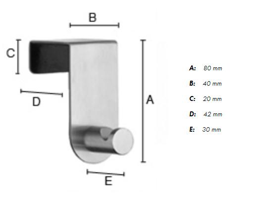 Beslagsboden h&aring;ndkl&aelig;dekrog til d&oslash;r - B&oslash;rstet rustfrit st&aring;l
