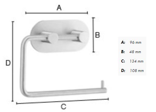 Beslagsboden selvklæbende toiletpapirholder BB1097 - Mat sort