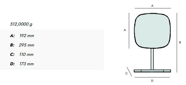 Beslagsboden Glow makeupspejl på fod m/bakke og 7x forstørrelse - Mat sort