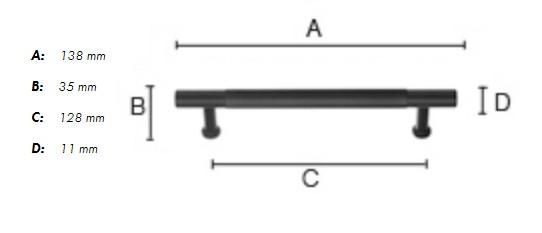 Beslagsboden B6361 m&oslash;belgreb m/crystal cut - Krom