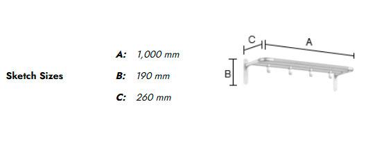 Beslagsboden hattehylde/skohylde - Hvid/gr&aring;