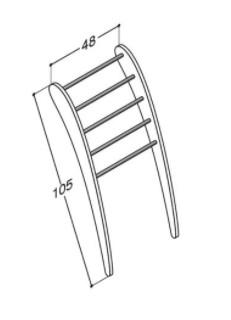 Dansani Mobile håndklædeholder 105x48 cm Hvid Mat