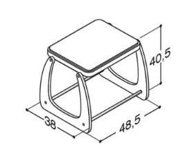 Dansani Calidris Bænk 48cm - Hvid mat