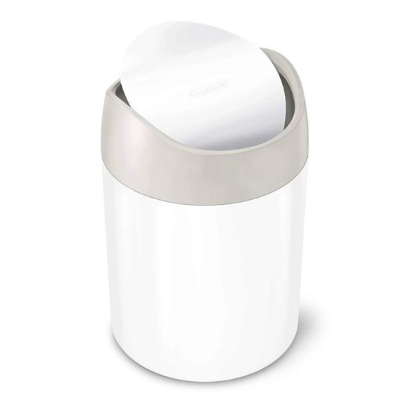 Simplehuman mini affaldsspand m/vippelåg - Hvid