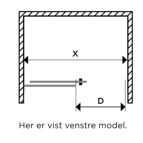 Strømberg Slide 22 skydedør nicheløsning - Valgfri glas, mål og farve