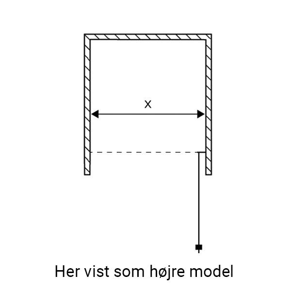 Strømberg Noma 20 Frame nichedør 800mm - Højre - Mat sort