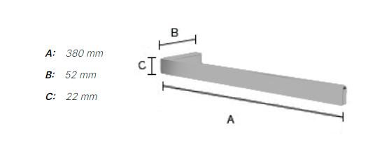 Smedbo Outline enkel håndklædestang - 380 mm - Sort