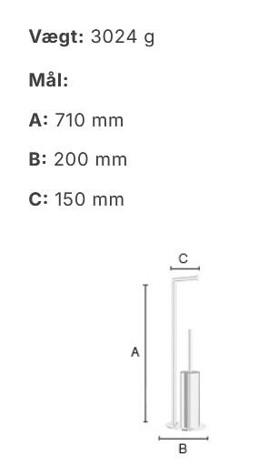 Smedbo Outline holder til toiletpapir og toiletbørste til gulv - Poleret stål