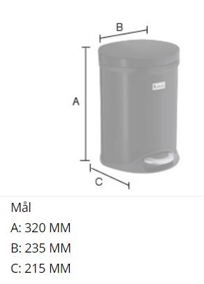 Smedbo pedalspand 6 L - Mat sort