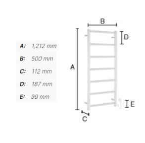 Smedbo Dry håndklædetørrer - 500x1212 mm - Poleret rustfrit stål