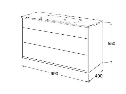 Gustavsberg 71GC Graphic vaskeskab 100 cm grøn