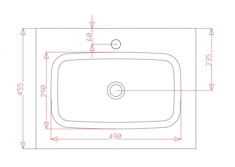 Bath 61 møbelvask i glas - Mat hvid